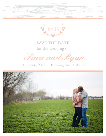 Send out a fully customizable save the date card to get your guests excited for your special day.