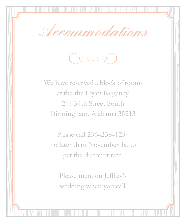 Rustic Wreath Accommodation Cards