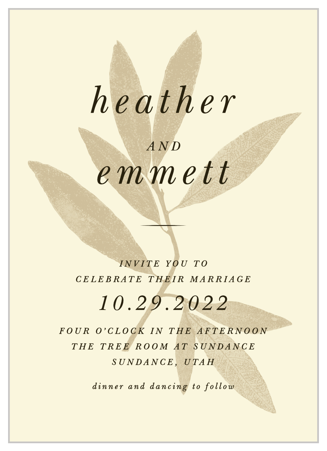 Pressed Leaf Wedding Invitations
