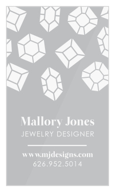 Our Falling Gems Clear Business Cards are perfect any jewelry designer.