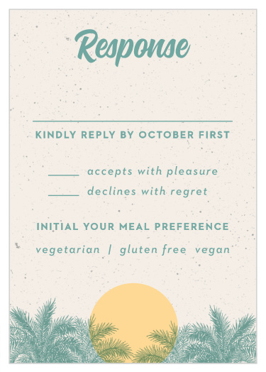 Gather all the information you will need from your party guests with the Beach Celebration Bar Mitzvah Response Cards!