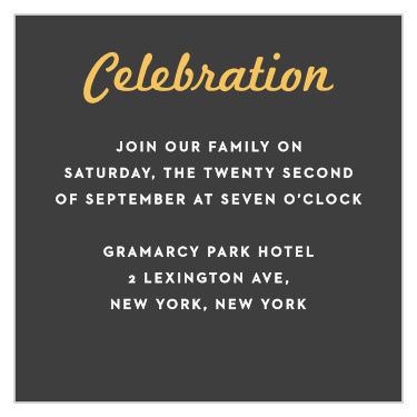 Give your loved ones all the information they will need about the coming of age ceremony with our Guitar Mitzvah Bar Mitzvah Reception Cards.