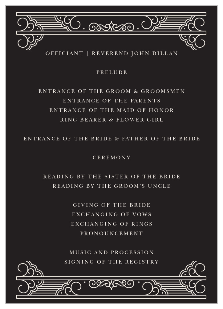 Our Union Wedding Programs