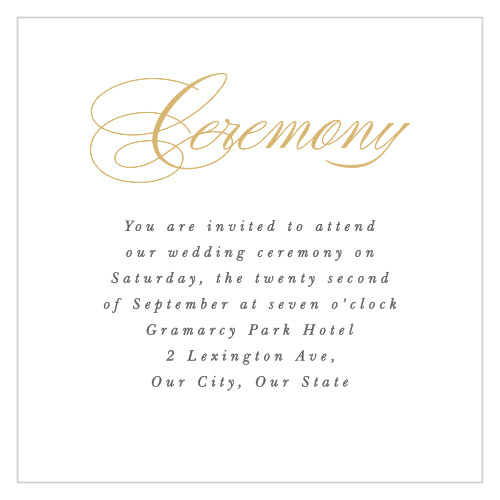 Use our Simple Border Ceremony Cards to make sure your loved ones know they are invited to witness your grand moment!