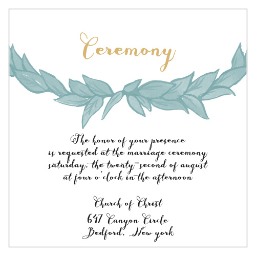 The ceremony is the crowning pinnacle of your wedding day, so ensure the most important people get to it with the Leafy Love Foil Ceremony Cards!