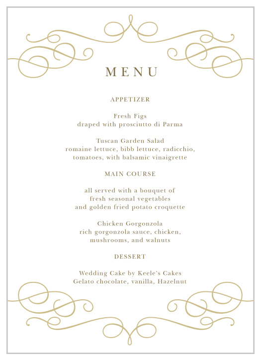 Our Trendy Swirls Wedding Menus are the perfect combination of functional and fancy!