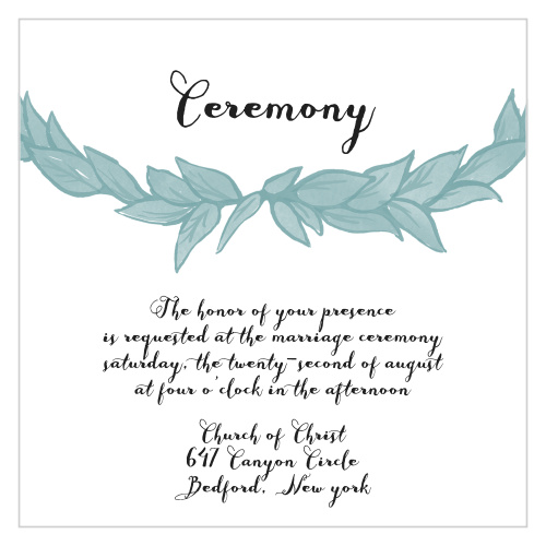Invite your guests to your ceremony with this ceremony card.