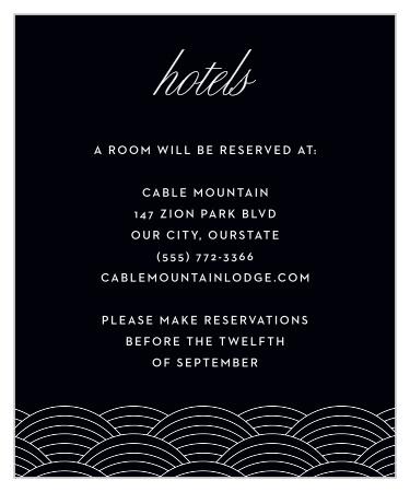 Suggest your recommendations of nearby hotels to your out-of-town guests with our Washington D.C. Skyline Accommodation Cards.