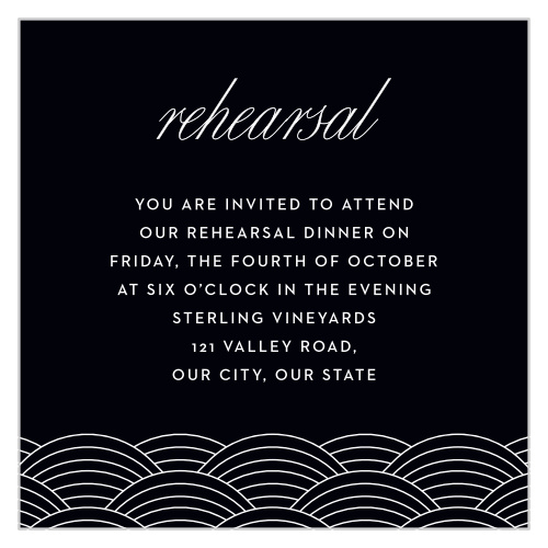 Our Los Angeles Skyline Rehearsal Cards will ensure that your wedding party is prepared for the ceremony the following day when they attend your rehearsal dinner. 