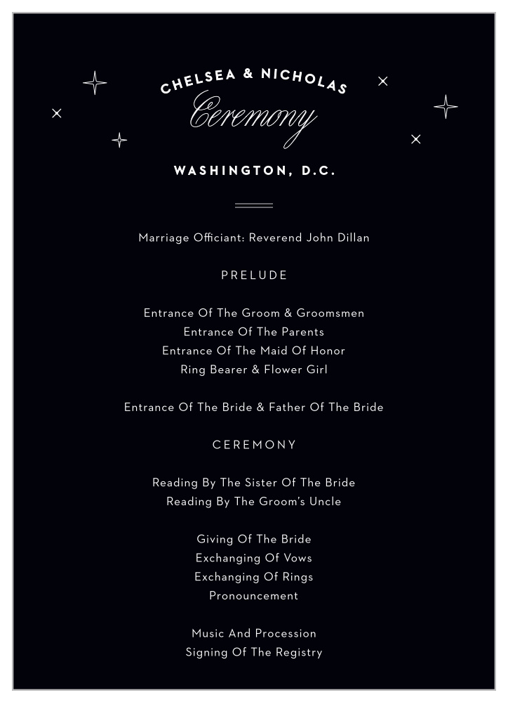 Washington D.C. Skyline Wedding Programs