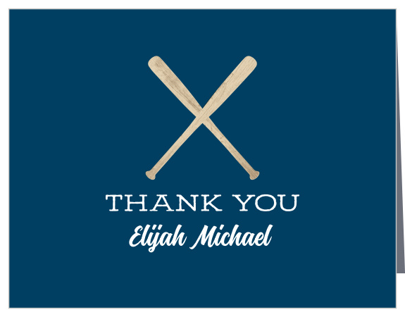 You'll love the vibrant colors and illustrations on our Batter Up Bar Mitzvah Thank You Cards!  