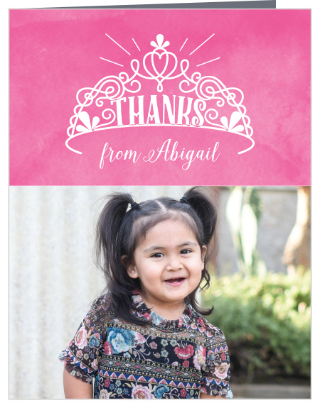 Express your glowing words of appreciation on the split-design of our Princess Crown Graduation Thank You Card.