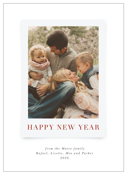 Send a snapshot of your year to all your friends and family with the Polaroid Tall New Years card!