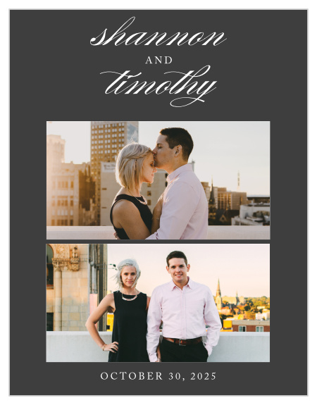 Provide every lovely detail of your wonderful day with the stunning style of our Simply Scripted Save-the-Date Cards.