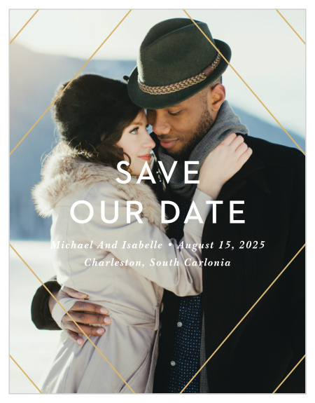 Modern Geometry Save the Date Magnets provide every vital detail of your wedding day in the style you've always wanted.