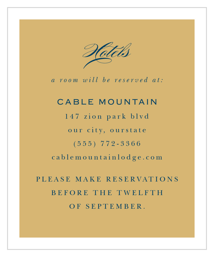 Perfect Frame Accommodation Cards