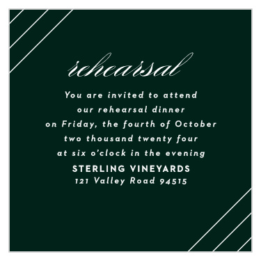 Prepare for every moment of your big day with the people you adore most using our Elegant Union Rehearsal Cards.