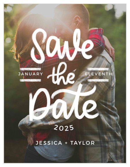Featuring a fun, contemporary design, our Charming Chalkboard Save-the-Date Magnets are the perfect way to let your loved ones know your wedding is coming up!