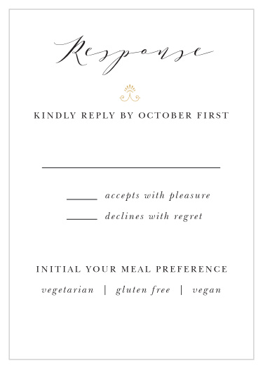 Our Country Estate Response Cards are a perfectly classic way for you and your potential guests to communicate.