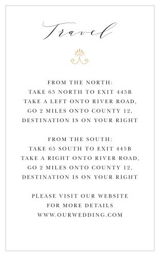 Our Country Estate Direction Cards are a perfectly classic way to keep your guests from getting lost. 