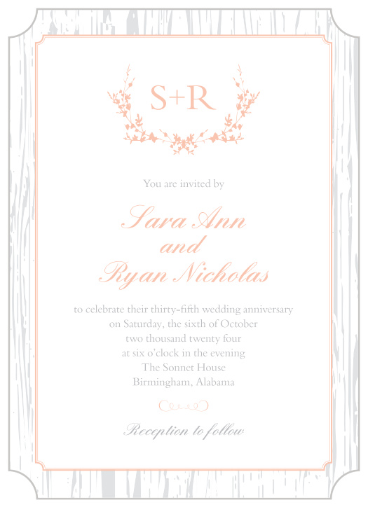 Surround yourself with your family and friends on your special day with our Rustic Boughs Vow Renewal Invitations.