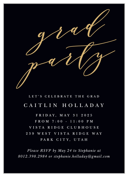 Gather your family and friends together to join the celebration of your astonishing achievement with our Camera Roll Graduation Party Invitations.