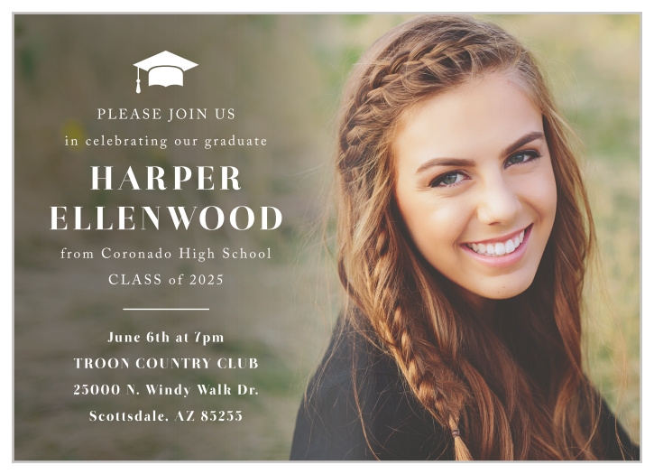 Our Commencement Cap Graduation Invitations are the perfect way to request that your loved ones come to support you on your big day!