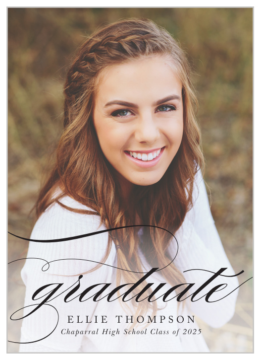 Broadcast your big achievement to your friends and family with our Classic Grad Graduation Announcement Cards.