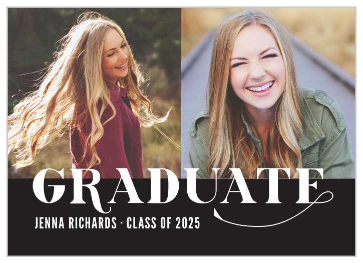 Bold Graduate Graduation Announcements are perfect for broadcasting you astonishing achievement to family and friends.