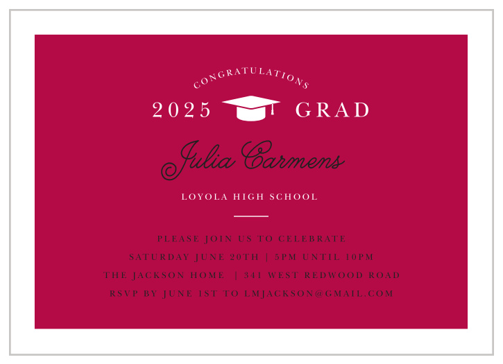 Gather your friends and family around you with our Floral Crown Graduation Invitations.