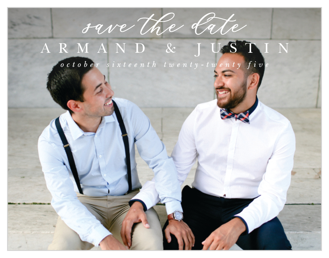 Oversize Script Save the Date Magnets