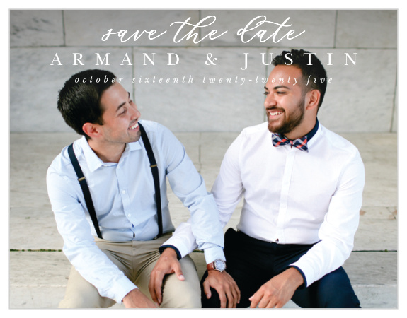 Your guests will be so excited to celebrate with you when they receive your Oversize Script Save-the-Date Magnets!