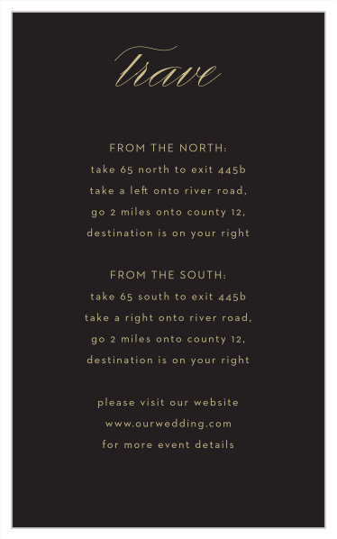 Featuring a black background and rich gold text, you'll love the beautiful elegance of the Gilded Leaves Direction Cards. 
