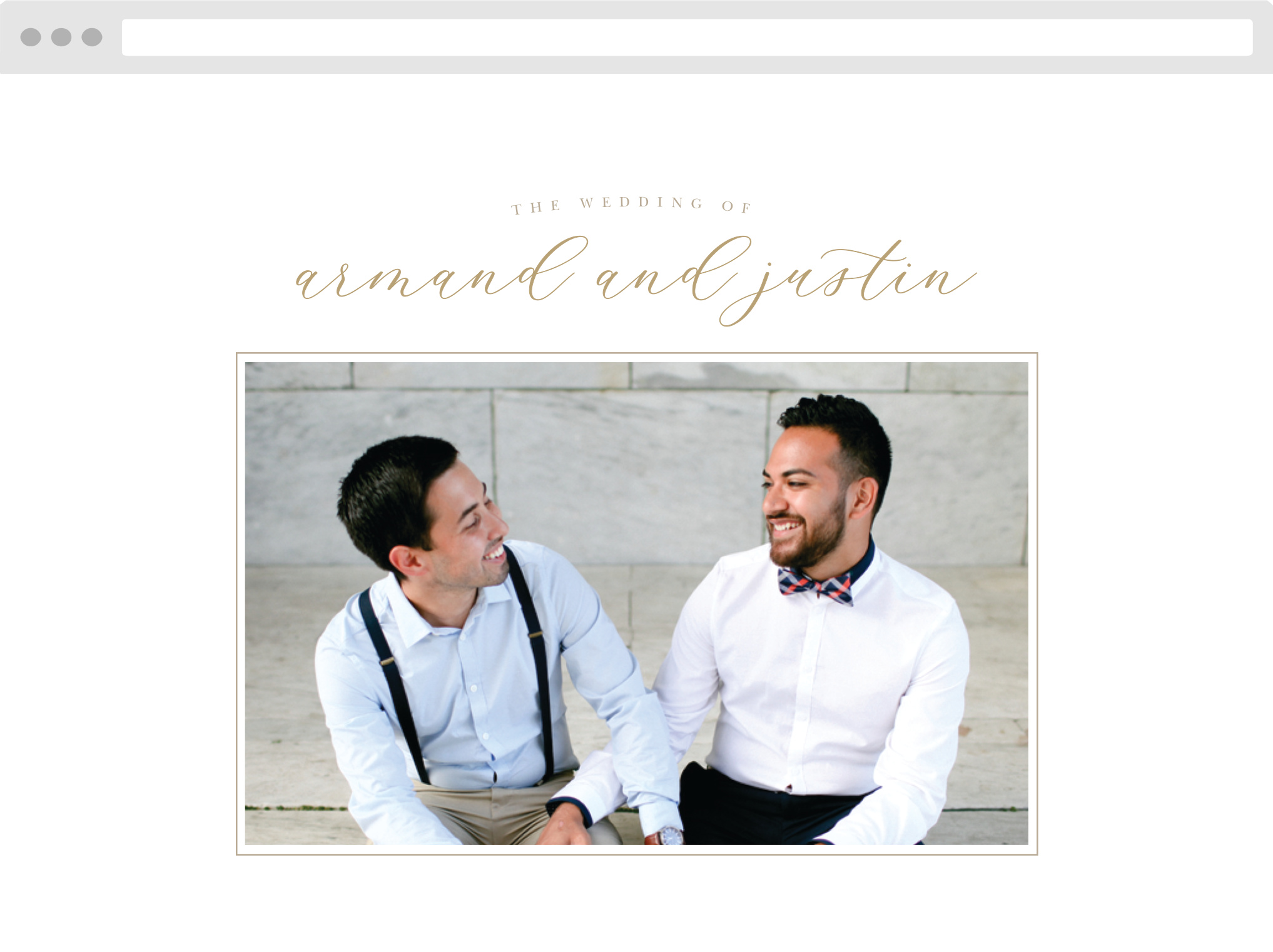 Oversize Script Wedding Website