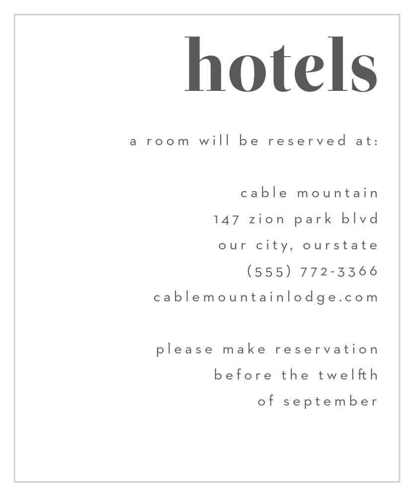 Bold Date Accommodation Cards