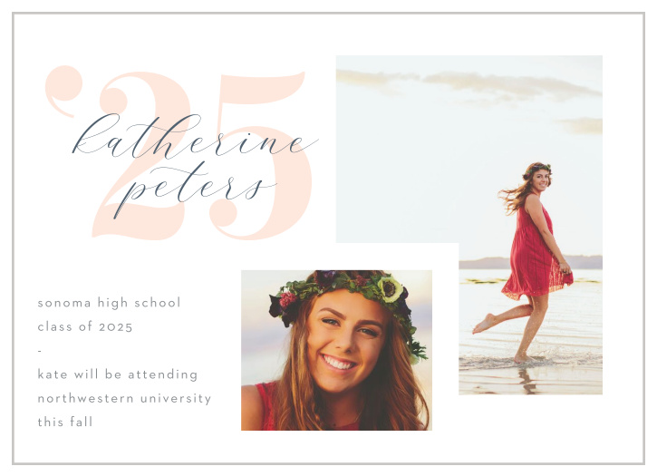 You’ve worked hard for this, and now it’s almost time. Announce your big achievement with our Stacked Memories Graduation Announcements. 