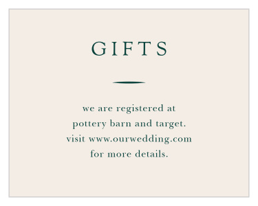Our Delicate Frame Registry Cards are an incredible way to tell your loved ones where to search for the perfect wedding gift.