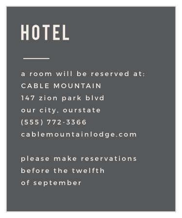 Help your wedding guests have the best stay possible with our Modern Stamp Accommodation Cards!
