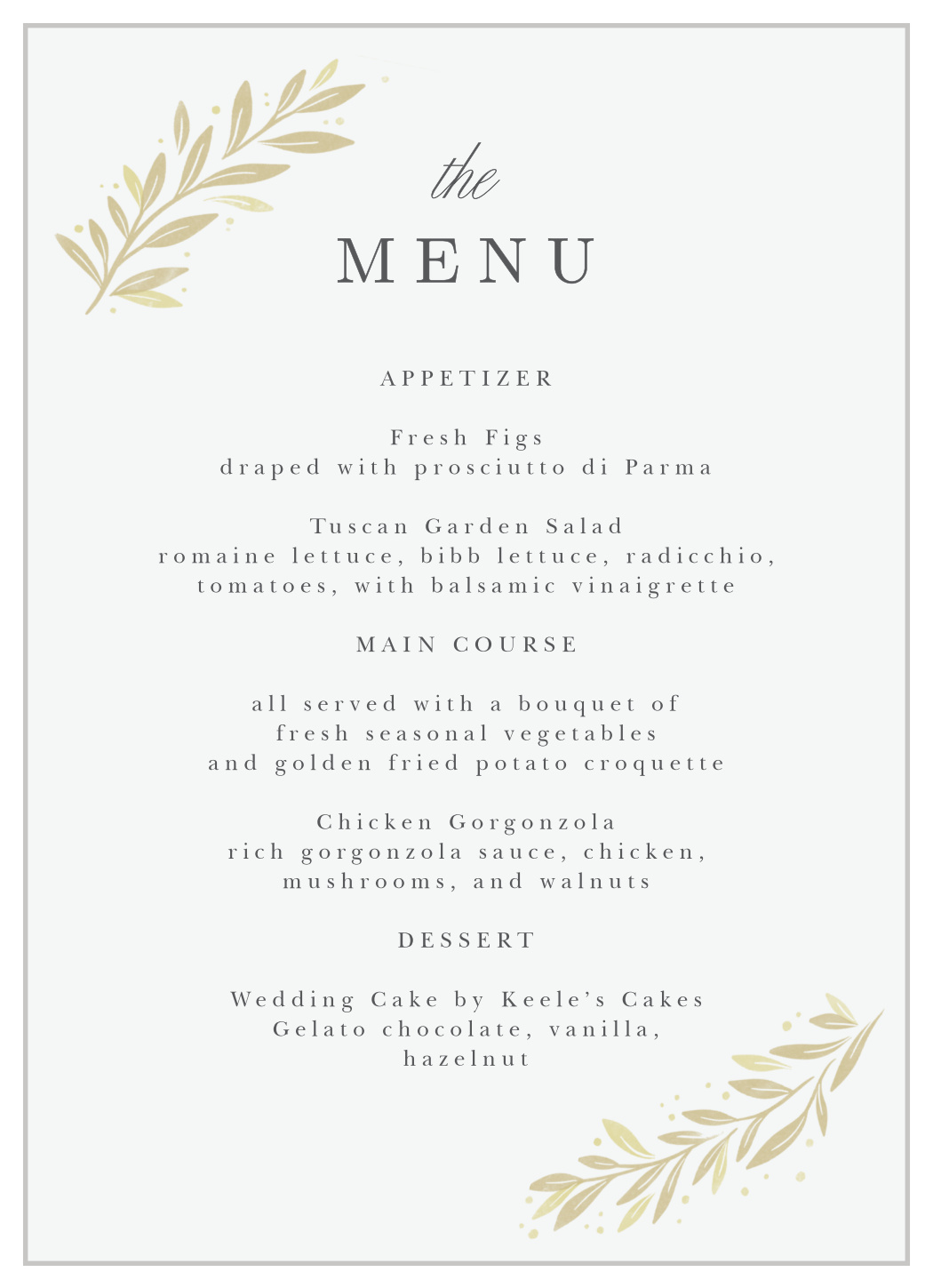 Modern Half Circle Wedding Menus
