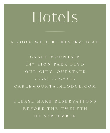 You'll love the vintage charm of the Classic Elegance Accommodation Cards!