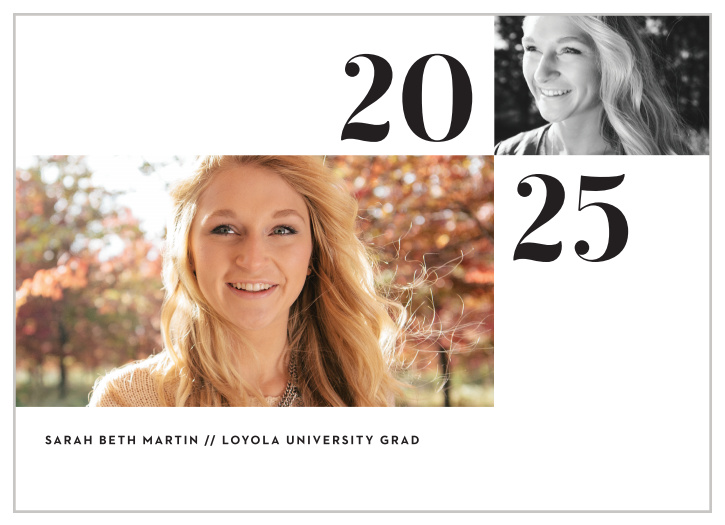 Our Photo Corner Graduation Announcements feature a fun, modern design that is perfect for today's graduates!  