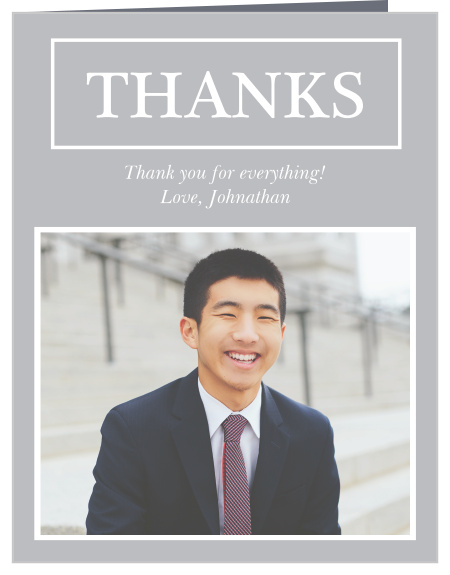 Express your thanks to your friends and family for their support on your remarkable achievement with our Silver Tassel Graduation Thank You Card.