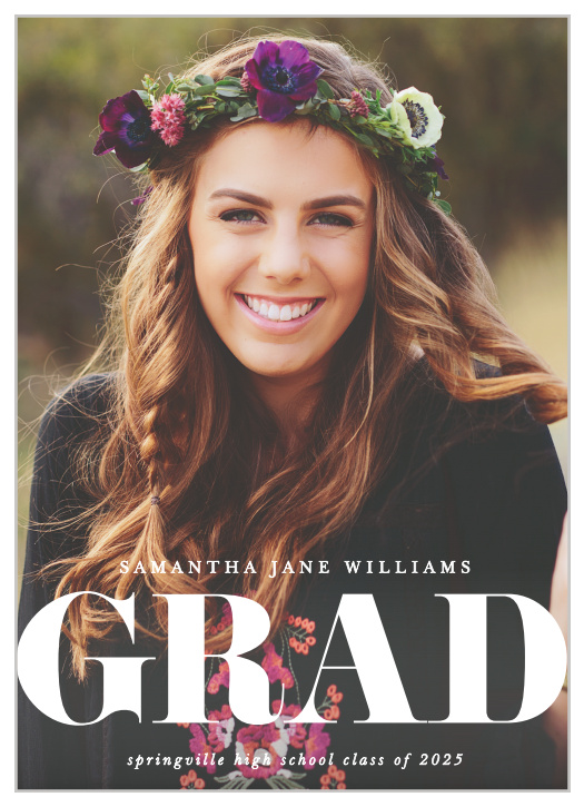 Announce your big achievement to your family and friends with our Grad Block Graduation Announcements.