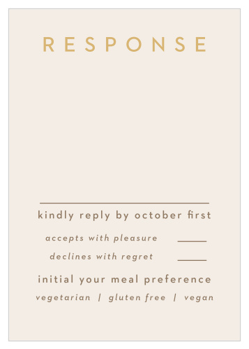 Get a headcount for your wedding with the Minimal Block Response Cards!