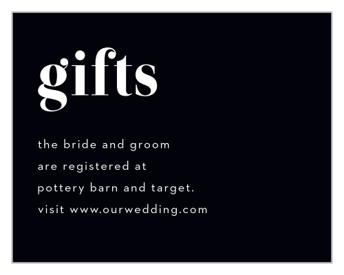 Our Chic Editorial Registry Cards are beautiful in their simplicity! 