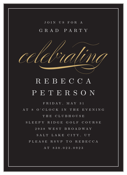 Help your nearest and dearest loved ones celebrate your graduate's accomplishment with our Elegant Flourish Graduation Invitations.