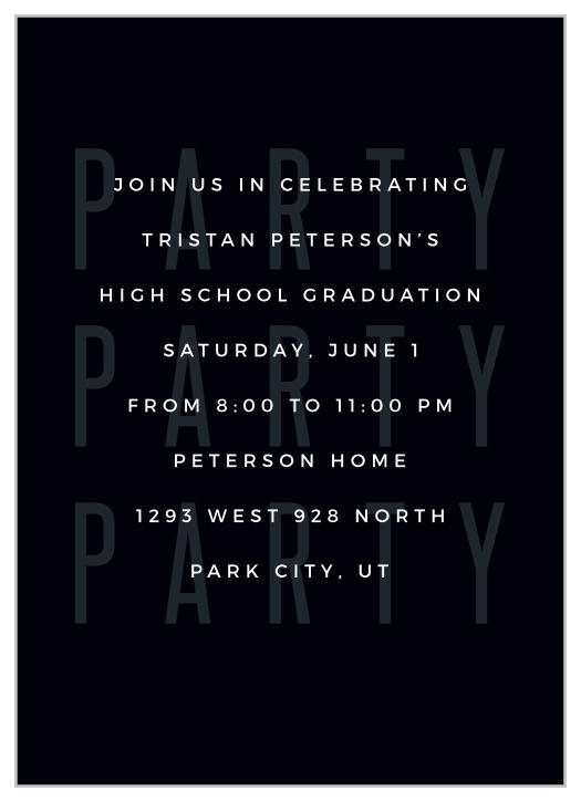 Request the presence of your family and friends for your big day with our Subtle Grad Graduation Party Invitations.