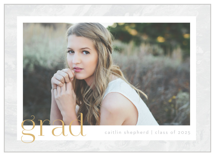 Celebrate the achievements of your student with our Marbled Photo Graduation Announcements.