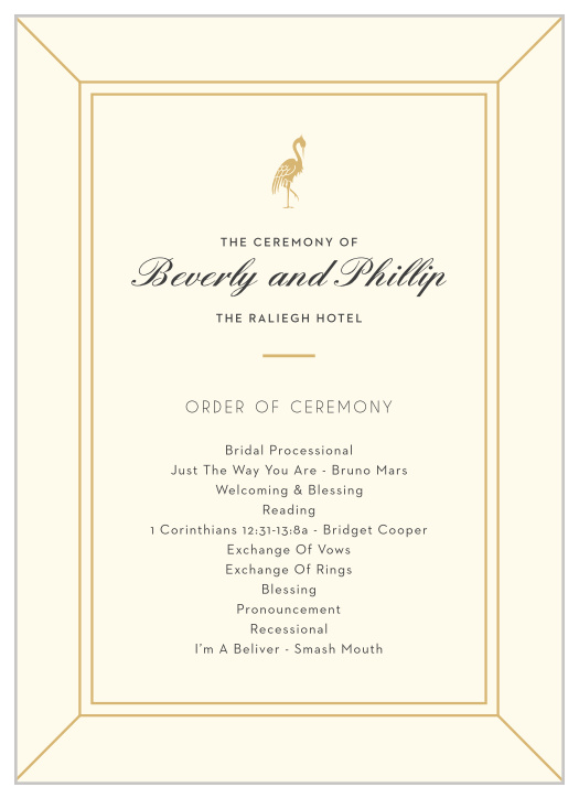 Our MaeMae's Beverly Wedding Programs are a perfectly elegant way to make your wedding a memorable experience.
