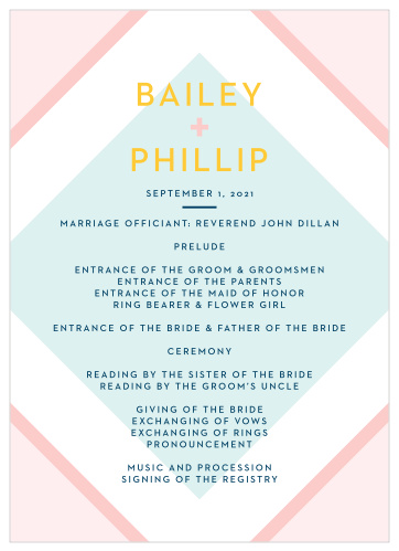 Our MaeMae's Maximus Wedding Programs are a perfectly stylish way to make your wedding a memorable experience.